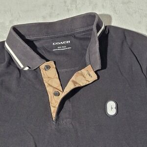 Coach Signature Logo Polo Shirt 100% Cotton Size Men's‎ Small C9513